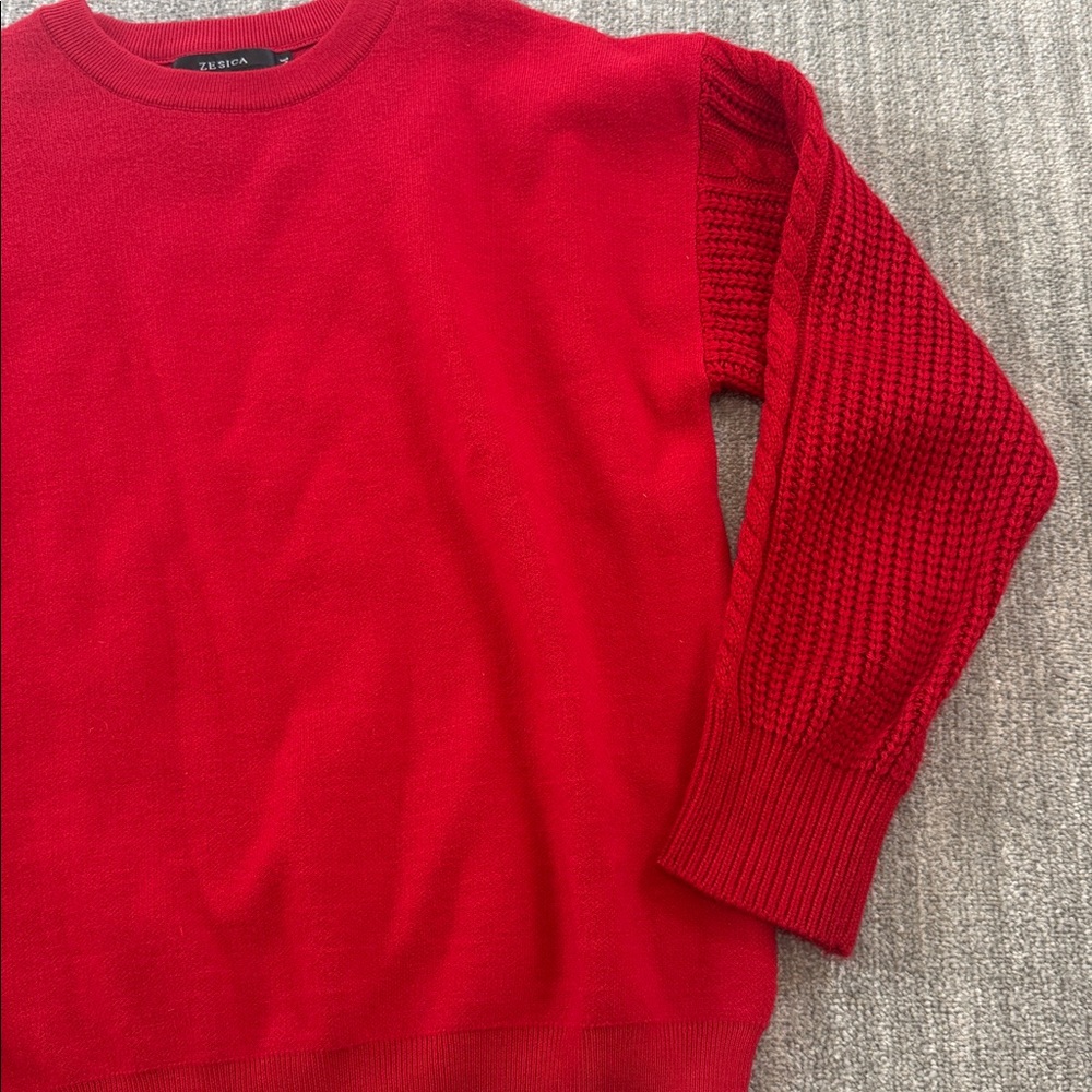 Solid Knitted Sweater - image 2